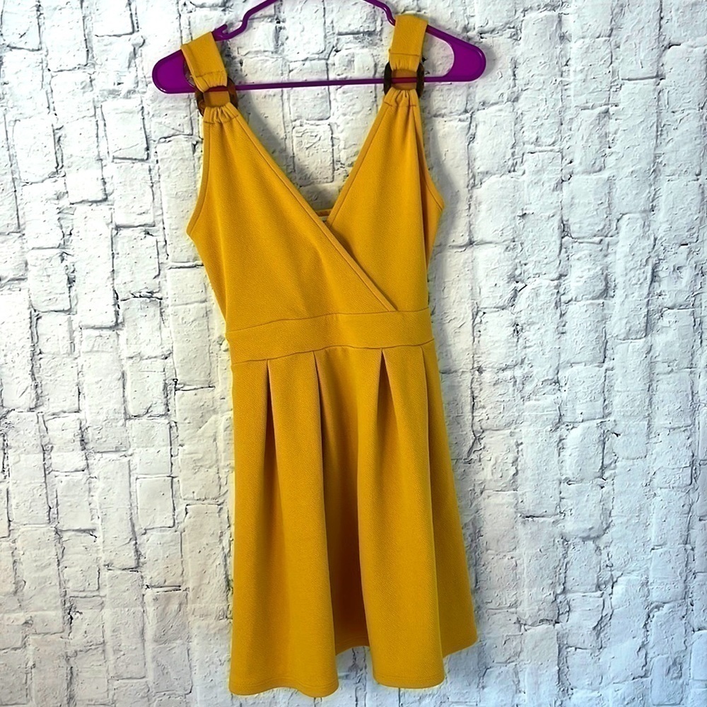 𝅺honey Yellow Crisscross Dress with Back Tie